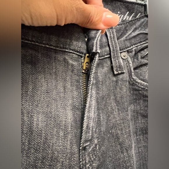 7 For All Mankind NWT Straight Leg Black Studded Jeans Size 26 - Picture 5 of 14